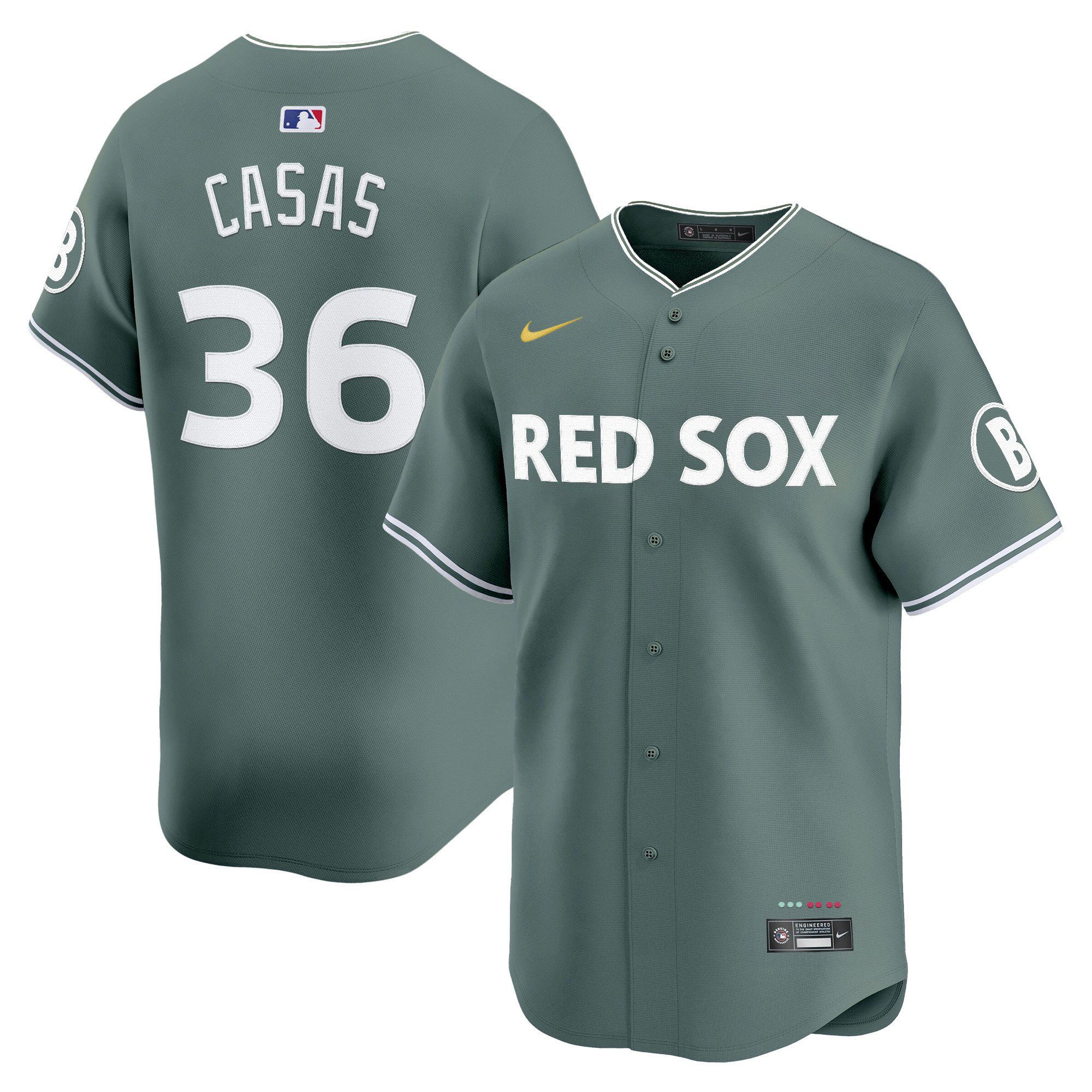 Men Boston Red Sox #36 Casas Green Nike 2025 City Connect Vapor Premier Limited MLB Jersey->boston red sox->MLB Jersey